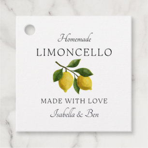 Trendy zelfgemaakte citroen Limoncello likeur fles Bedankjes Labels