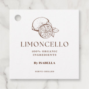 Trendy zelfgemaakte citroen Limoncello likeur fles Bedankjes Labels
