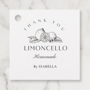 Trendy zelfgemaakte citroen Limoncello likeur fles Bedankjes Labels