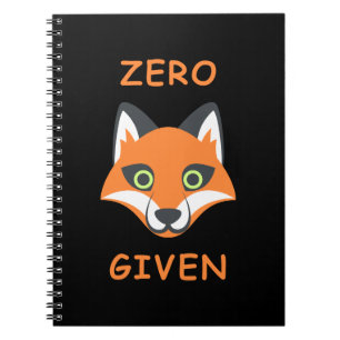 Trendy Zero Fox Gegeven zin Emoji Cartoon Notitieboek