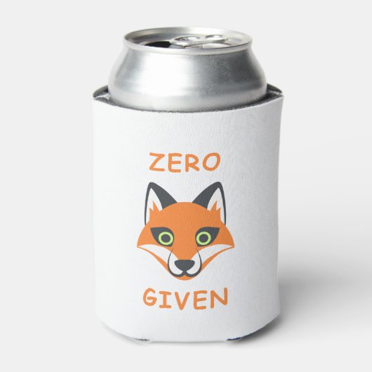 Trendy Zero Fox met de zin Emoji Cartoon Blikjeskoeler (Blikje Voorkant)