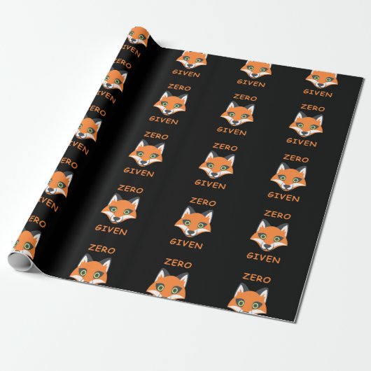 Trendy Zero Fox met de zin Emoji Cartoon Cadeaupapier (Uitgerold)