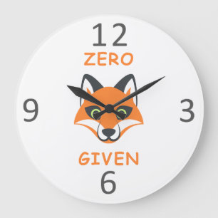 Trendy Zero Fox met de zin Emoji Cartoon Grote Klok