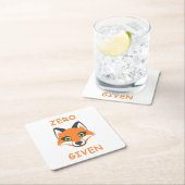 Trendy Zero Fox met de zin Emoji Cartoon Kartonnen Onderzetters (Insitu)