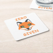 Trendy Zero Fox met de zin Emoji Cartoon Kartonnen Onderzetters (Schuin)