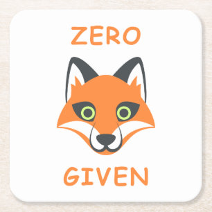 Trendy Zero Fox met de zin Emoji Cartoon Kartonnen Onderzetters