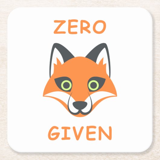 Trendy Zero Fox met de zin Emoji Cartoon Kartonnen Onderzetters (Voorkant)