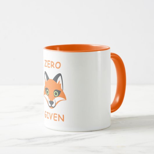 Trendy Zero Fox met de zin Emoji Cartoon Mok (Voorkant rechts)