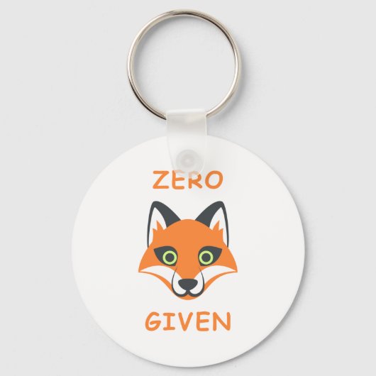Trendy Zero Fox met de zin Emoji Cartoon Sleutelhanger (Voorkant)