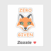 Trendy Zero Fox met de zin Emoji Cartoon Sticker (Vel)