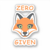 Trendy Zero Fox met de zin Emoji Cartoon Sticker (Voorkant)