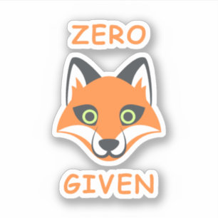 Trendy Zero Fox met de zin Emoji Cartoon Sticker
