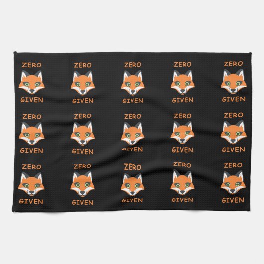 Trendy Zero Fox met de zin Emoji Cartoon Theedoek (Horizontaal)