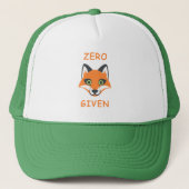 Trendy Zero Fox met de zin Emoji Cartoon Trucker Pet (Voorkant)