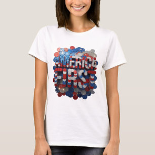 Trendy Zilver AMERIKA EERST Grafisch ontwerp T-shirt