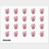 Trendy Zilver ROZE BLOEMEN IN Sticker Print (Vel)