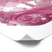 Trendy Zilver ROZE GLITTERIGE SCHIP 3D Tekst Kunst Poster (Hoek)