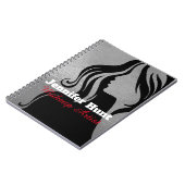 Trendy Zilver & Zwarte Visagist Notitieboek (Linkerzijde)