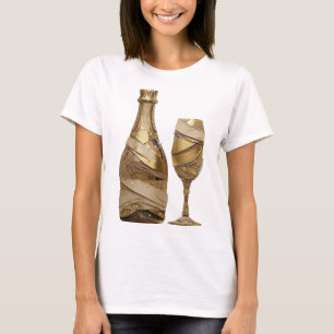 Trendy Zilveren ABSTRACTE KUNST Artistiek Motief T-shirt