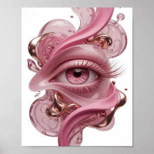 Trendy Zilveren ABSTRACTE KUNST Design Poster