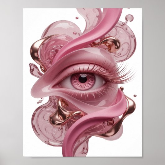 Trendy Zilveren ABSTRACTE KUNST Design Poster (Voorkant)
