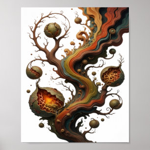 Trendy Zilveren ABSTRACTE KUNST Grafisch ontwerp v Poster