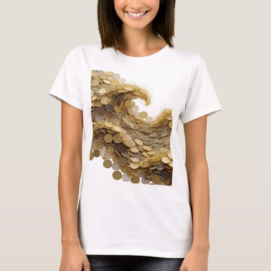 Trendy Zilveren ABSTRACTE KUNST Ontwerp v3 T-shirt (Voorkant)
