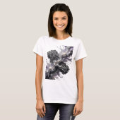 Trendy zilveren ABSTRACTE KUNST Statement T-shirt (Voorkant volledig)