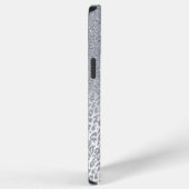 Trendy zilveren glitter & luipaardprint ombre-desi iPhone hoesje (Rechterkant)