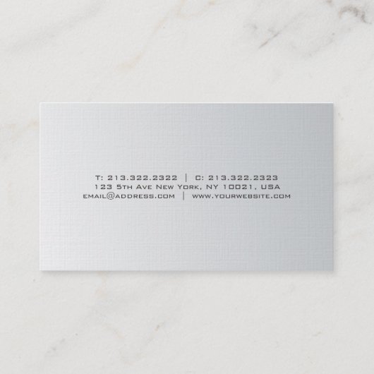 Trendy zilveren look minimalistisch chique effen l visitekaartje (Achterkant)