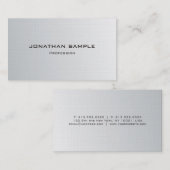 Trendy zilveren look minimalistisch chique effen l visitekaartje (Voorkant / Achterkant)