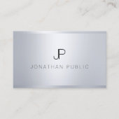 Trendy zilveren Sjabloon Elegant monogram Modern Visitekaartje (Voorkant)