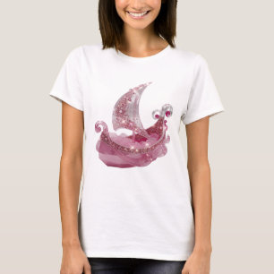 Trendy Zilveren SWAROVSKI CRYSTAL ZEEBOOT T-shirt