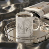 Trendy zilverfolie marmeren monogram koffiemok