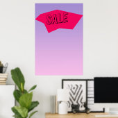 Trendy Zine Style Sale Sign Paper Cut-Out Poster (Thuiskantoor)