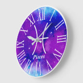 Trendy Zodiac Nebula Pisces Symbol Grote Klok (Hoek)