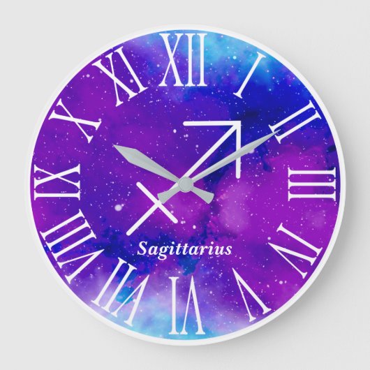 Trendy Zodiac Nebula Sagittarius Symbol Grote Klok (Voorkant)
