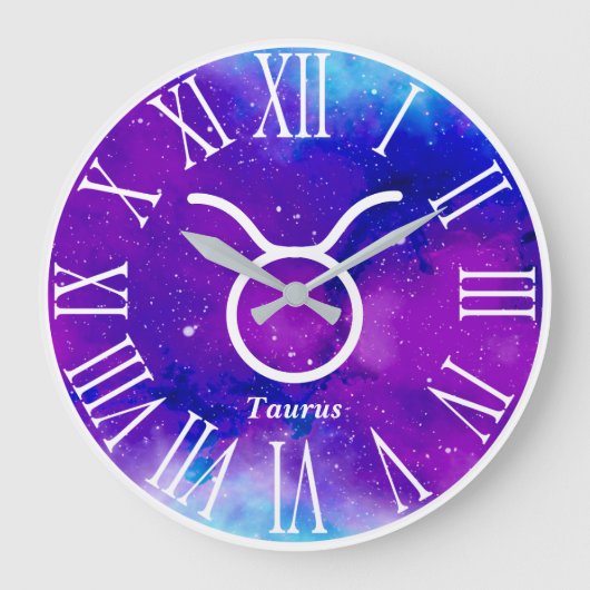 Trendy Zodiac Nebula Taurus Symbol Grote Klok (Voorkant)