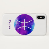 Trendy Zodiac Sign Pisces Paarse Nebula Case-Mate iPhone Case (Achterkant (horizontaal))