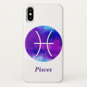 Trendy Zodiac Sign Pisces Paarse Nebula Case-Mate iPhone Case (Achterkant)