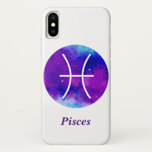 Trendy Zodiac Sign Pisces Paarse Nebula Case-Mate iPhone Case