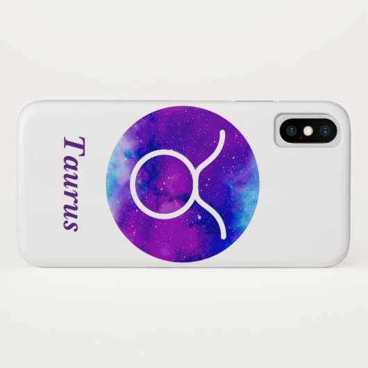 Trendy Zodiac Sign Taurus Paarse Nebula Case-Mate iPhone Case (Achterkant (horizontaal))