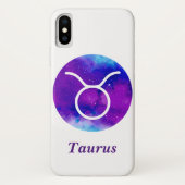 Trendy Zodiac Sign Taurus Paarse Nebula Case-Mate iPhone Case (Achterkant)