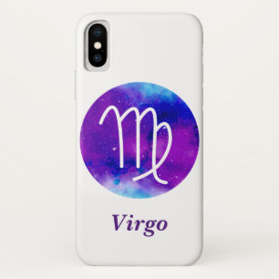 Trendy Zodiac Sign Virgo Paarse Nebula Case-Mate iPhone Case