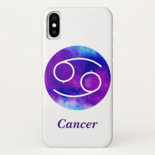 Trendy Zodiac Teken Kanker Paarse Nebula Case-Mate iPhone Case