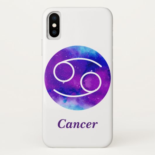 Trendy Zodiac Teken Kanker Paarse Nebula Case-Mate iPhone Case (Achterkant)