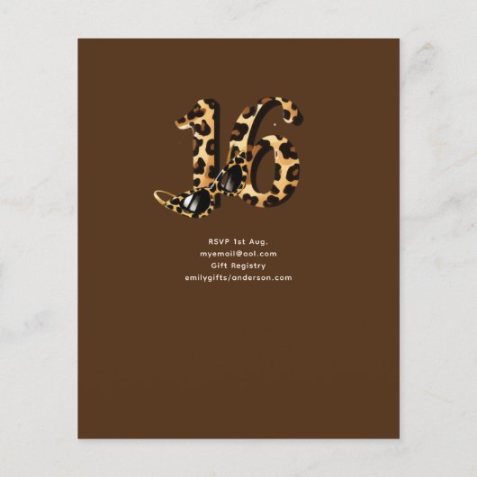 Trendy Zoete 16 Luipaardprint Theepartij (Achterkant)