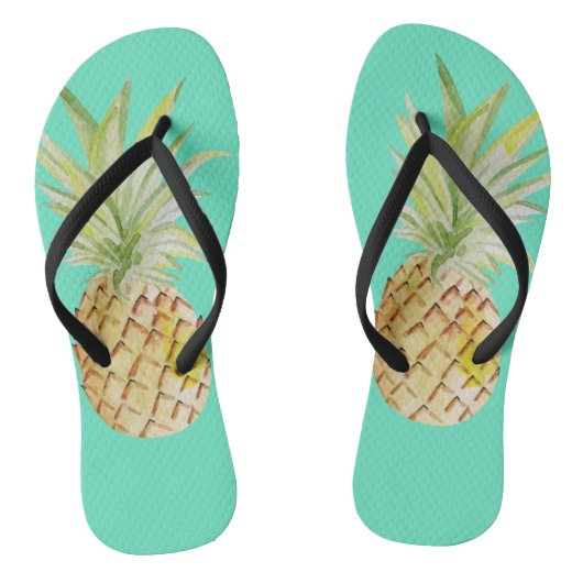 Trendy zomer ananas Waterverf Teenslippers (Voetbed)