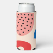 Trendy Zomer Kleurrijke Abstracte Regenboog Strand Seltzer Blikjeskoeler (Seltzer Achterkant)