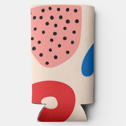 Trendy Zomer Kleurrijke Abstracte Regenboog Strand Seltzer Blikjeskoeler (Achterkant)